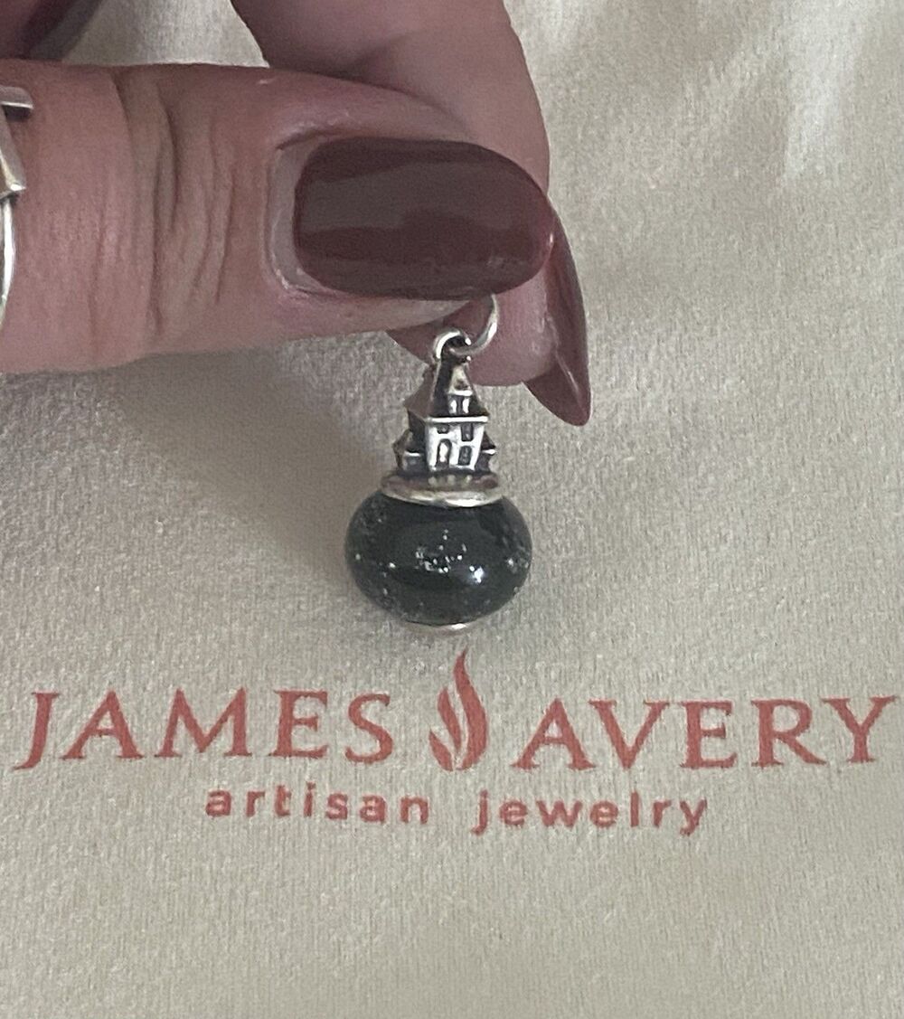 NWT James Avery Retired Haunted Mansion Glass Art Finial Charm